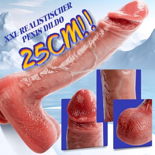 GROß Wibrator Dildo XXL 25cm Dla Kobiet i Mężczyzn z Funkcją Teleskopową — miniatura 2