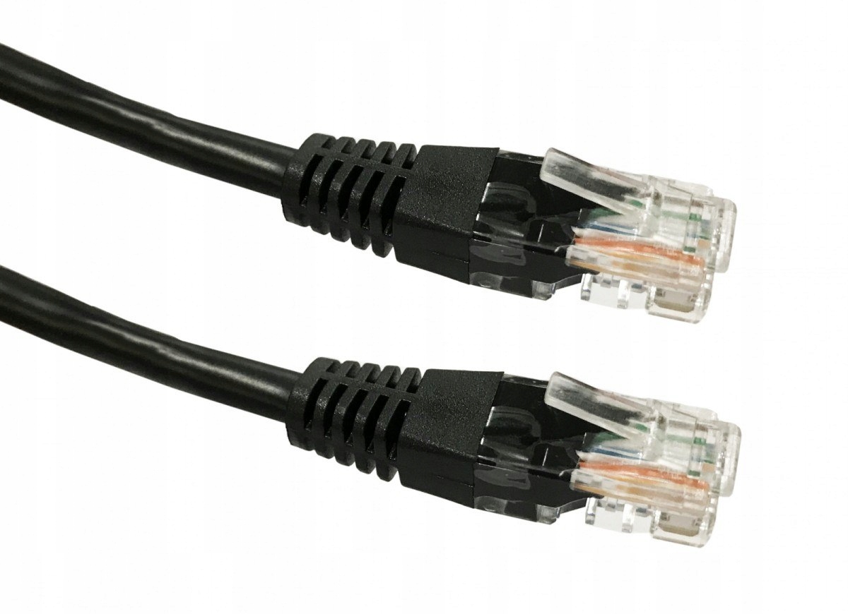 Kabel Patchcord miedziany kat. 6 RJ45 Utp 5m czarny