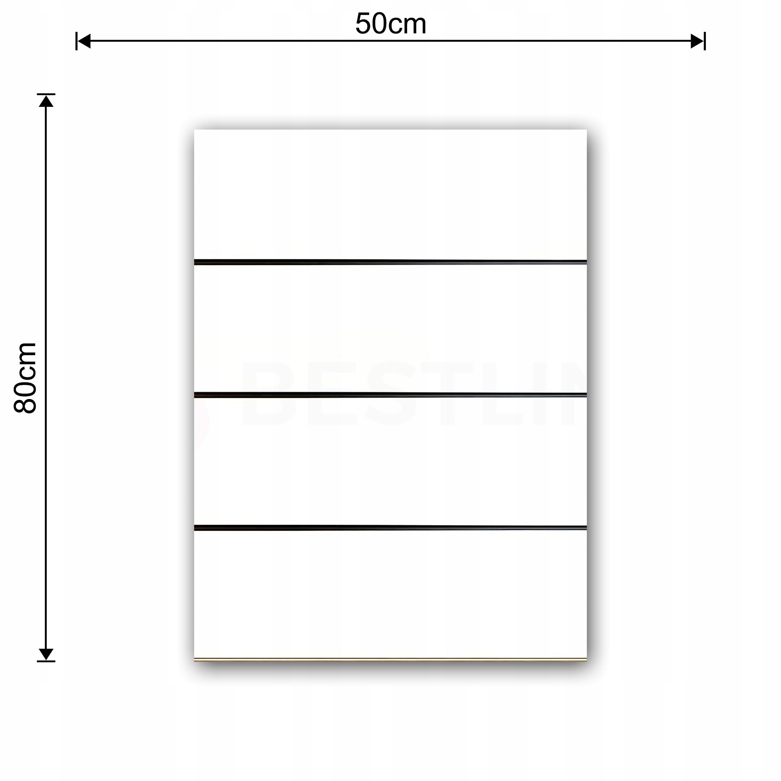 PANEL Slatwall Spacewall Best-Line 50x80cm 3 FREZY BIAŁY Marka Best-line