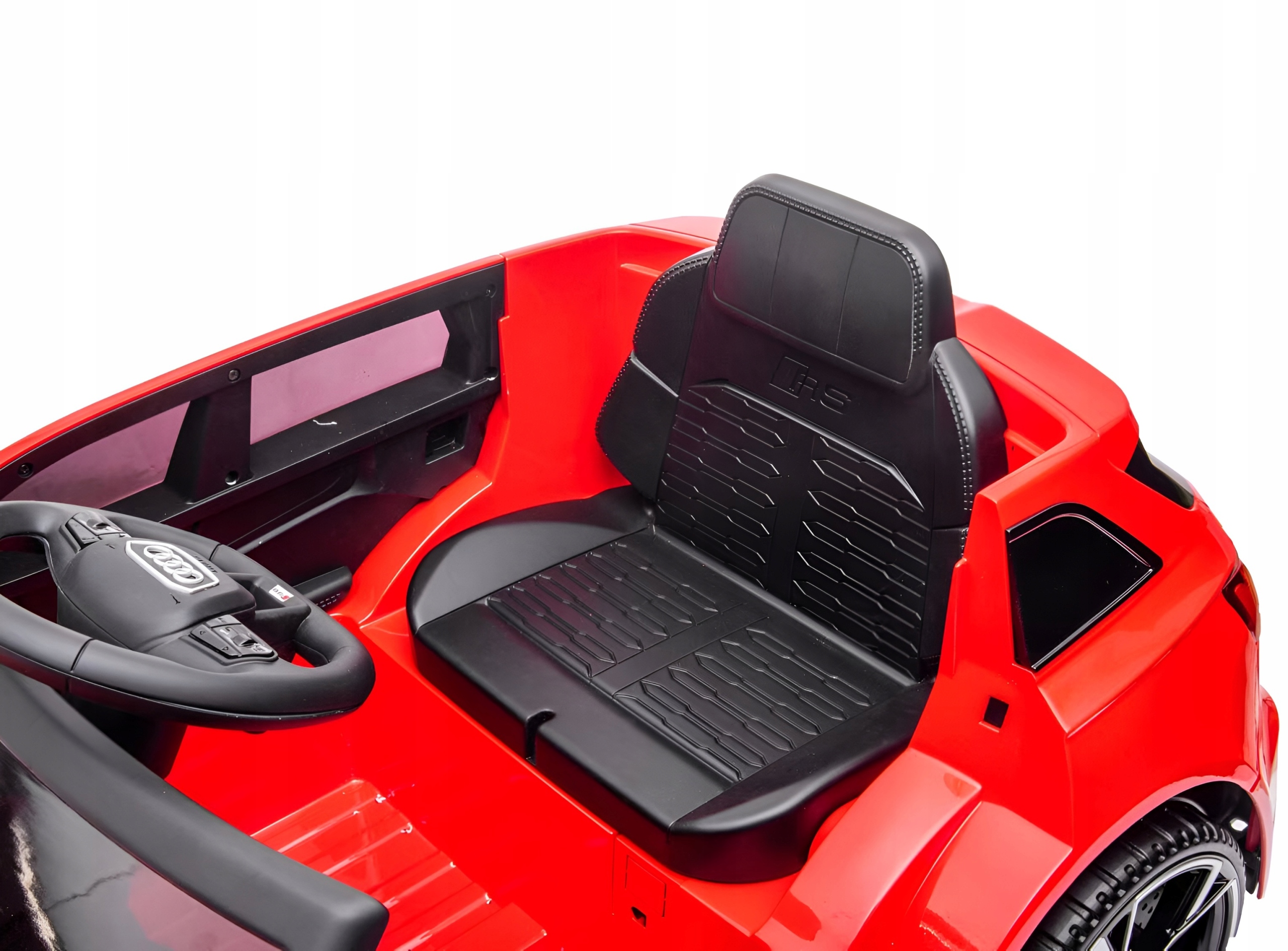 Auto akumulator 4x4 100W skóra pilot EVA samochód dzieci AUDI RS6 czerwony