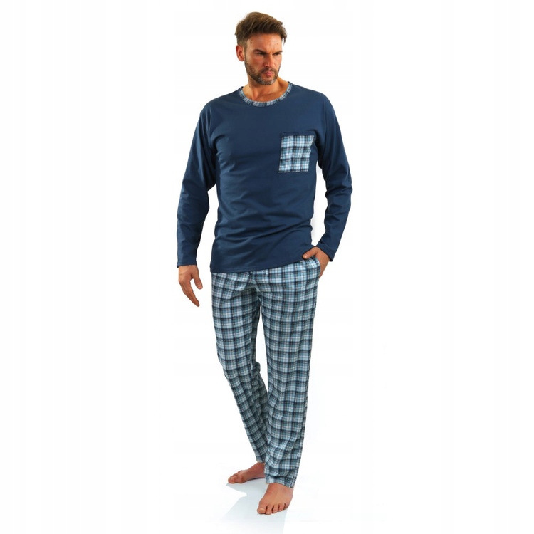 06 Pánské pyžamo s dlouhým rukávem a kalhoty Sesto Senso