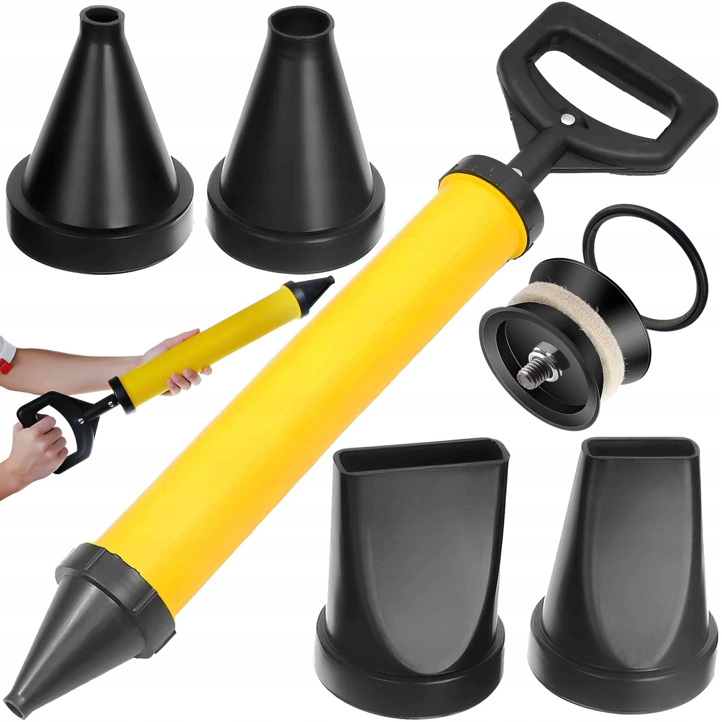 WYCISKACZ BUDOWLANY POMPKA MAS CEMENT ZAPRAWA TYNK PROFESJONALNY + 4 DYSZE