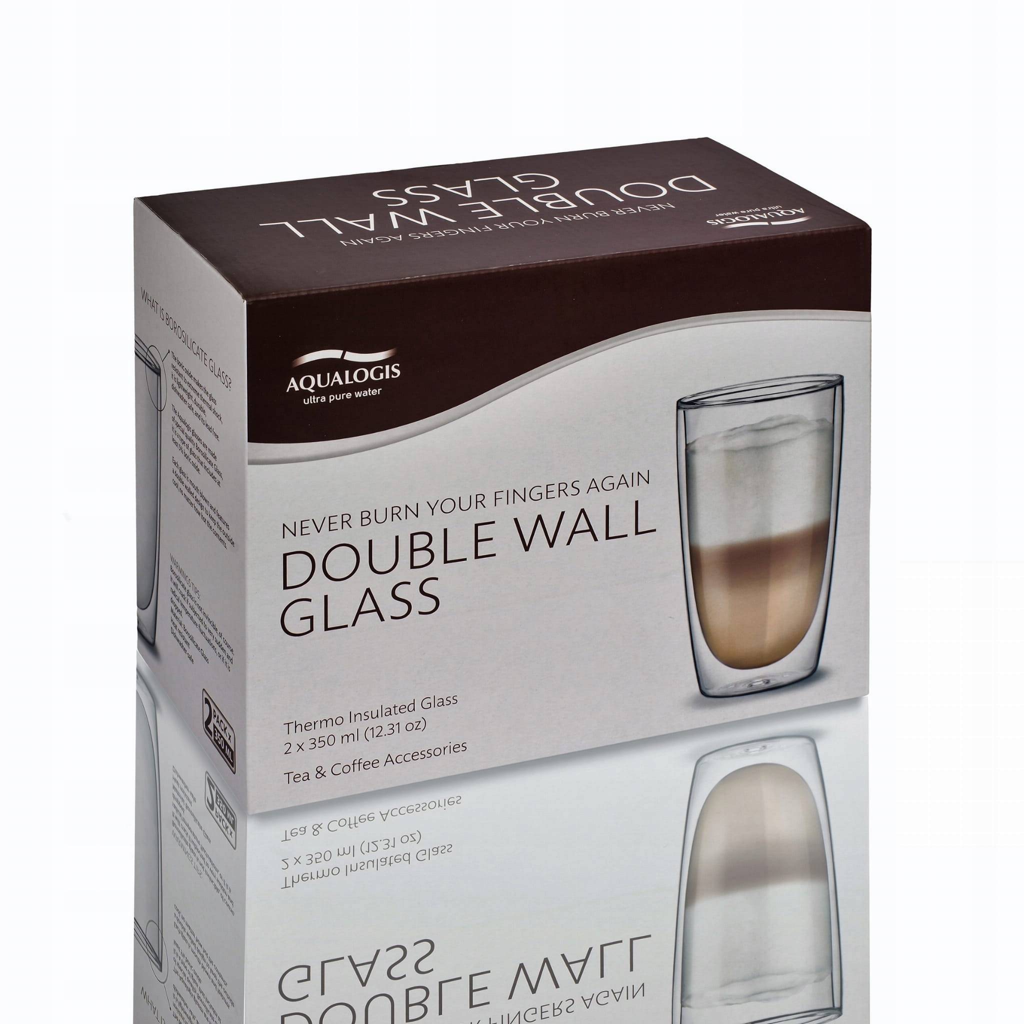 Aqualogis Szklanki Termiczne Kawy Latte 350ml 2szt