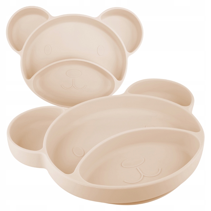 CANPOL BABIES TRÓJDZIELNY SILIKONOWY TALERZYK Z PRZYSSAWKĄ MIŚ PRZEGRÓDKI