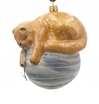 BOMBKI CHOINKOWE SZKLANE Kot na kłębku 11cm Kod producenta FS113B