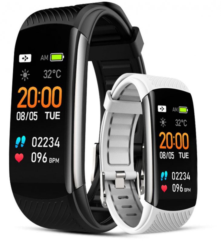 Smartband Giewont Fit&GO Duo GW200-2 černý řemínek Ice White