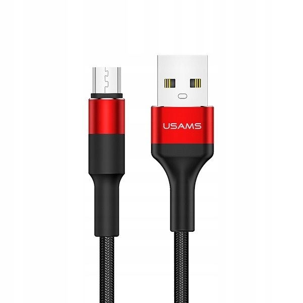 Usams Kabel pleciony U5 2A micro USBczerwony/red 1,2m SJ224USB02 (US-SJ224)