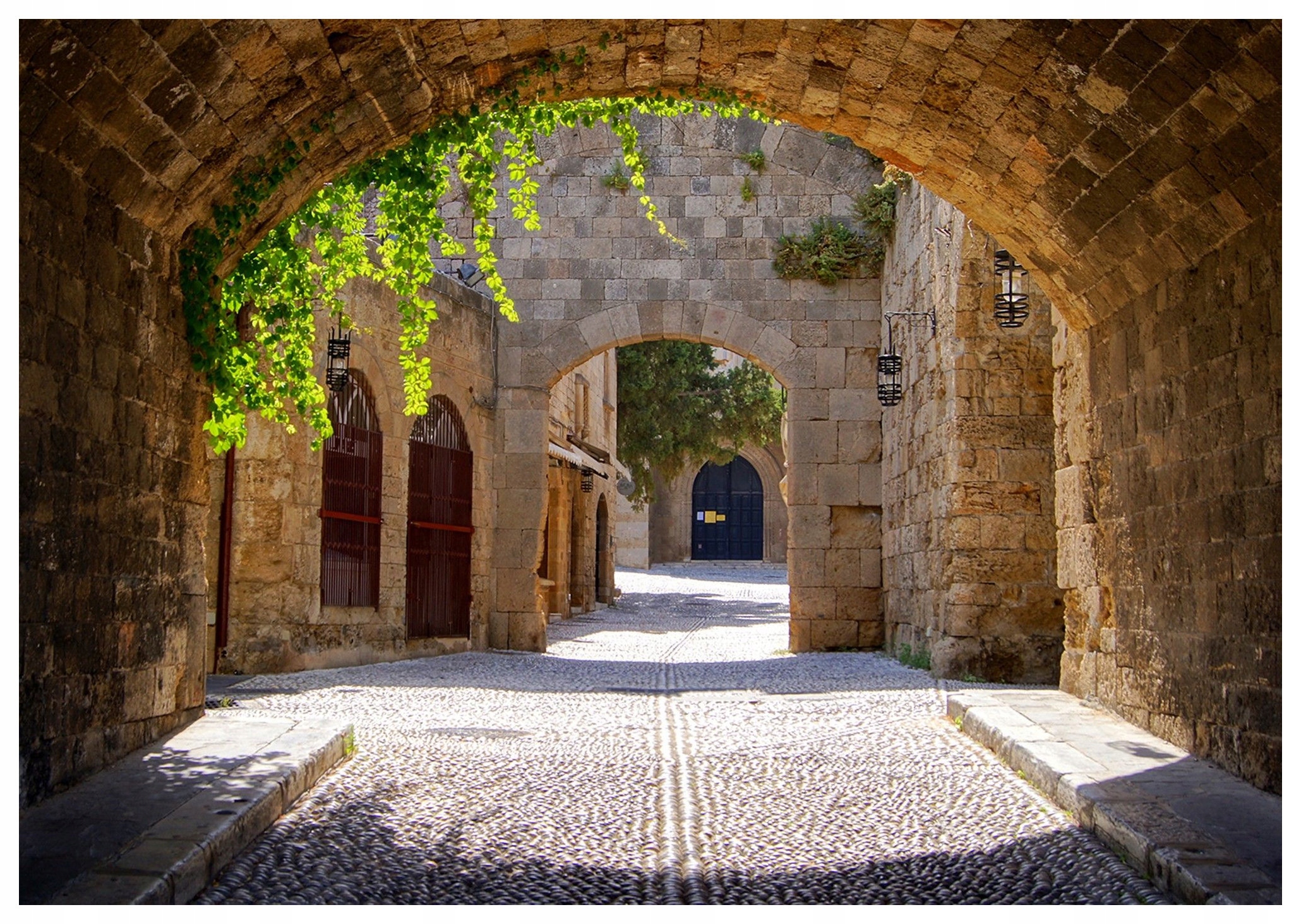 Fototapeta Kamenný oblúk dlažba zelená vinylová 312x219 lepidlo