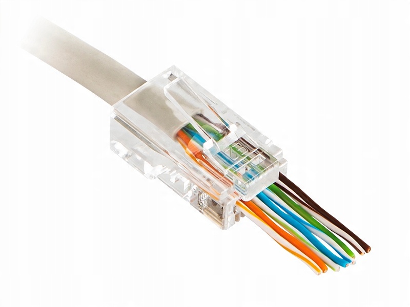 

Wtyk RJ45 8P8C kat5 Pass Through Przelotowe 100szt