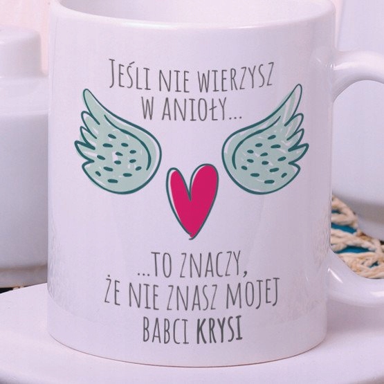 Dwa kubki DLA BABCI i DZIADKA z ich imionami Kolor biały