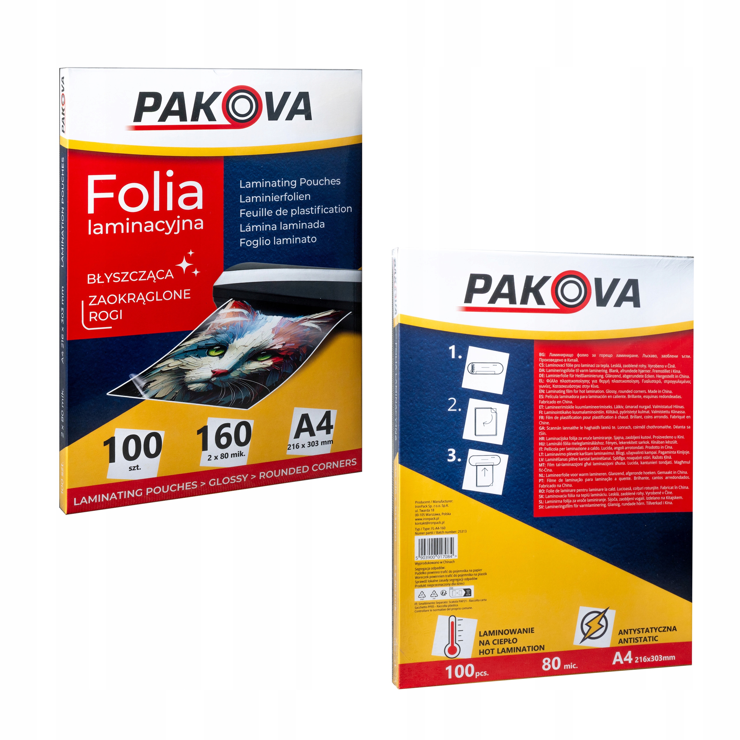 Folia do Laminowania BŁYSZCZĄCA A4 100szt Folia LAMINACYJNA 2x80mic Format A4