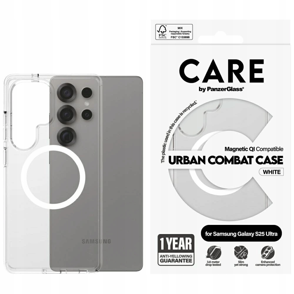 Pouzdro Care by PanzerGlass Flagship Urban Combat White Qi pro Samsung Galaxy S