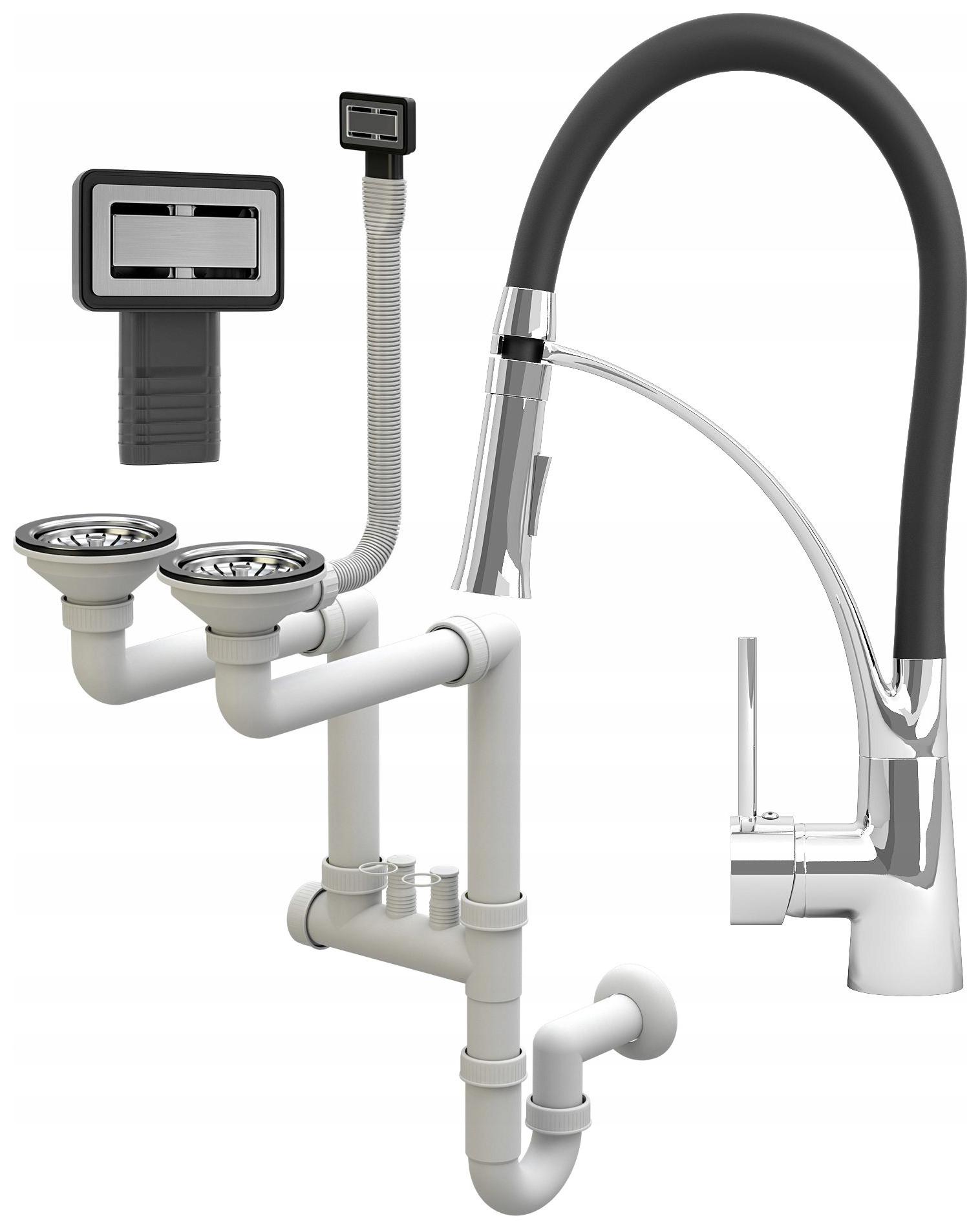 Baterie Nexo Sifon Obdélníkový Chrom Manuální 2KOM