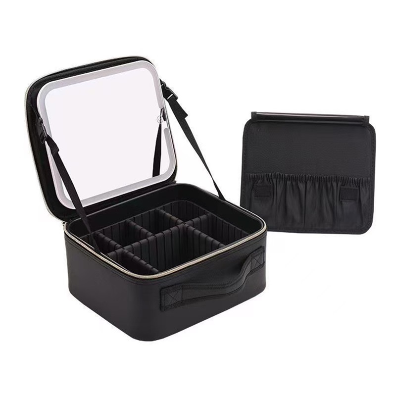 Kosmetická Taška S Led Zrcátkem, Kožená Jako Dárek, Kufřík, Make-up