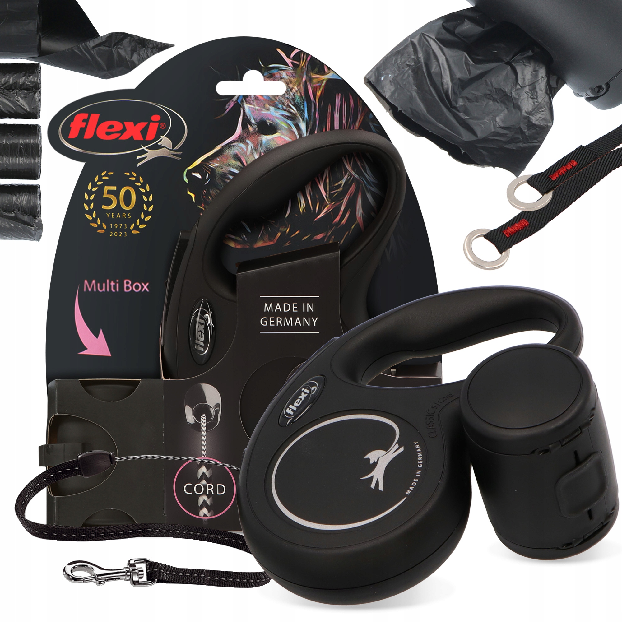 Smycz Psa Kota Automatyczna Linka 8m Pojemnik Etui Multi Box 80x Worki K 3O