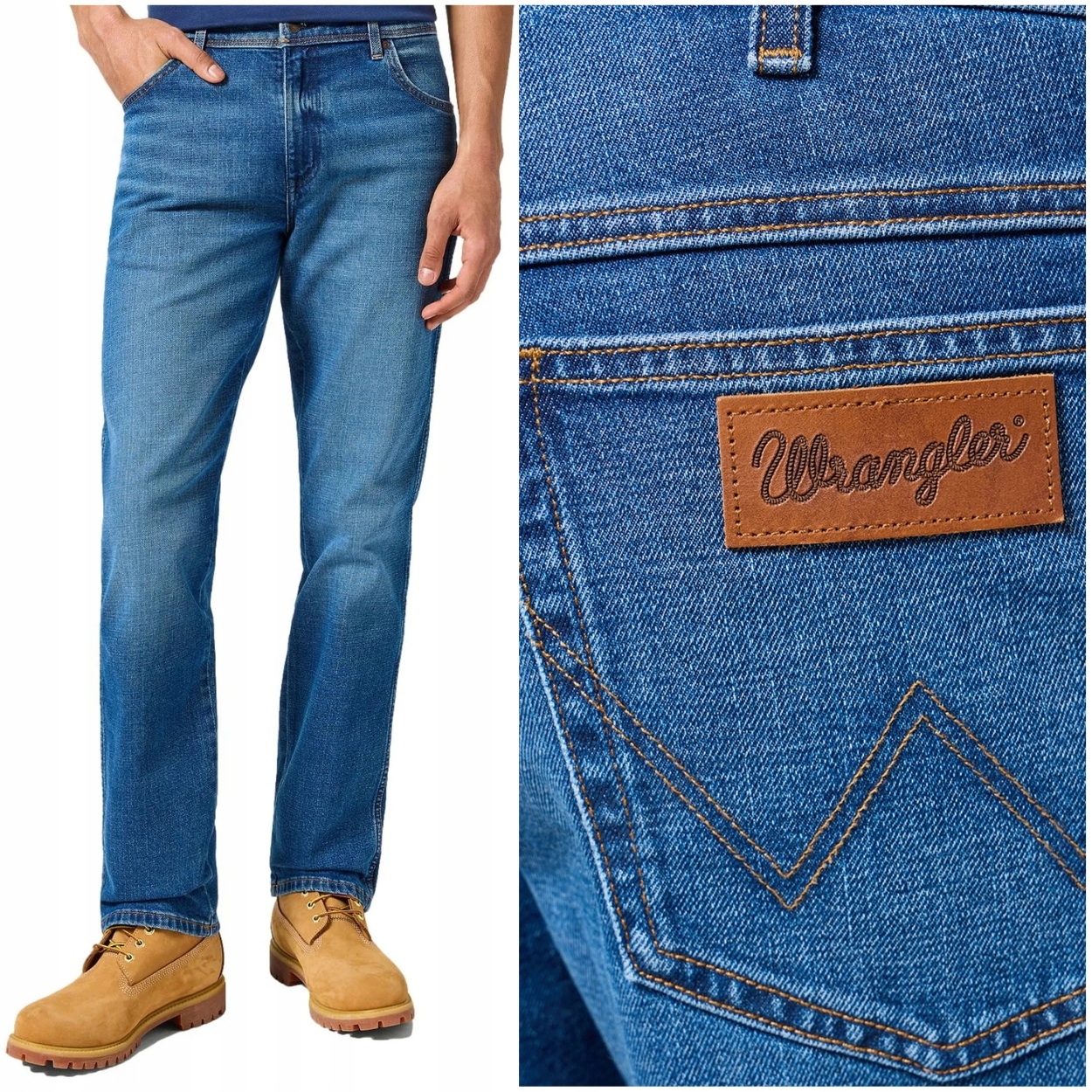 Wrangler Texas Raindrop klasické jednoduché tmavé džínové kalhoty W32 L32