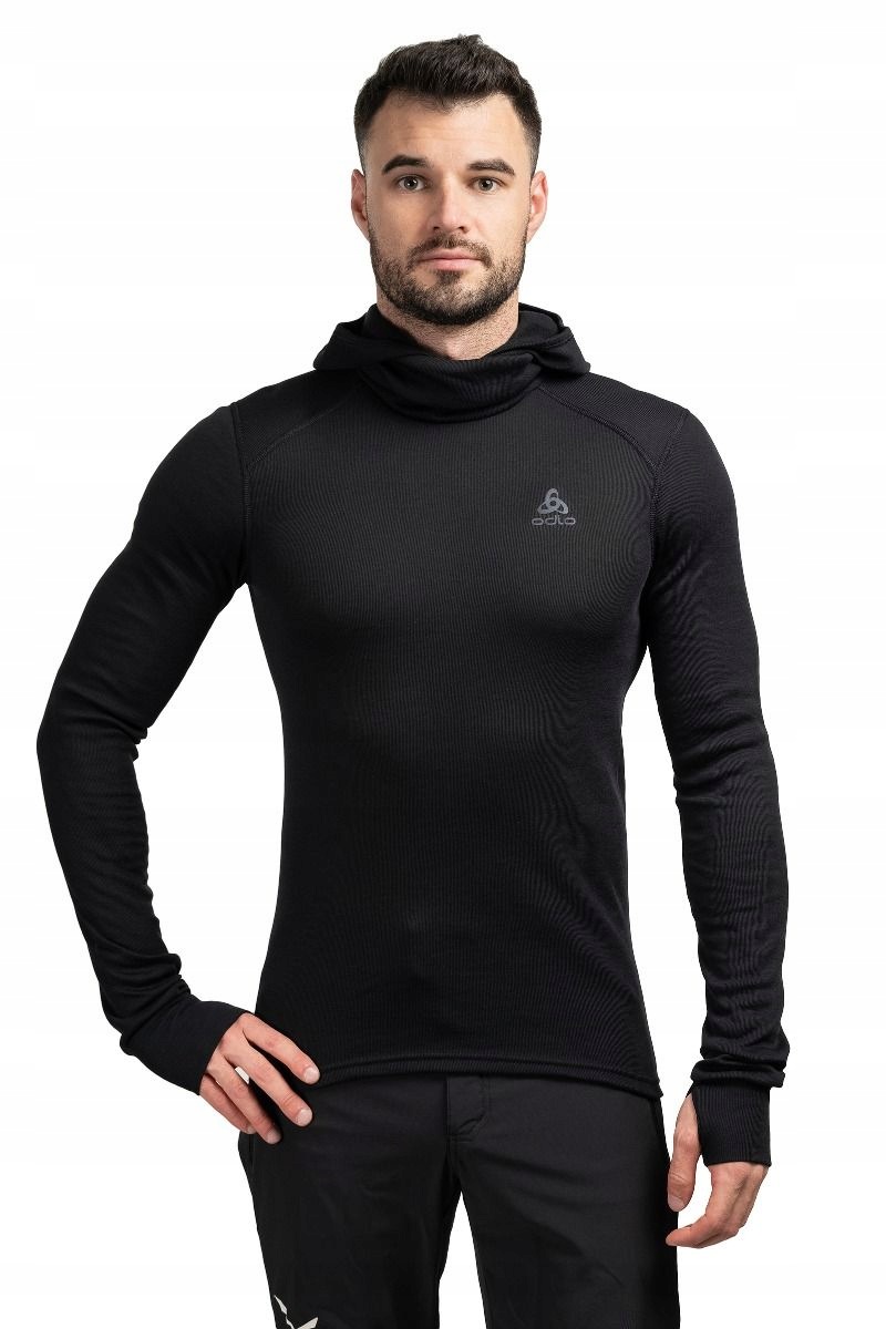 Pánské termoaktivní tričko Odlo Active Warm Bi Top Facemask Ls černé M