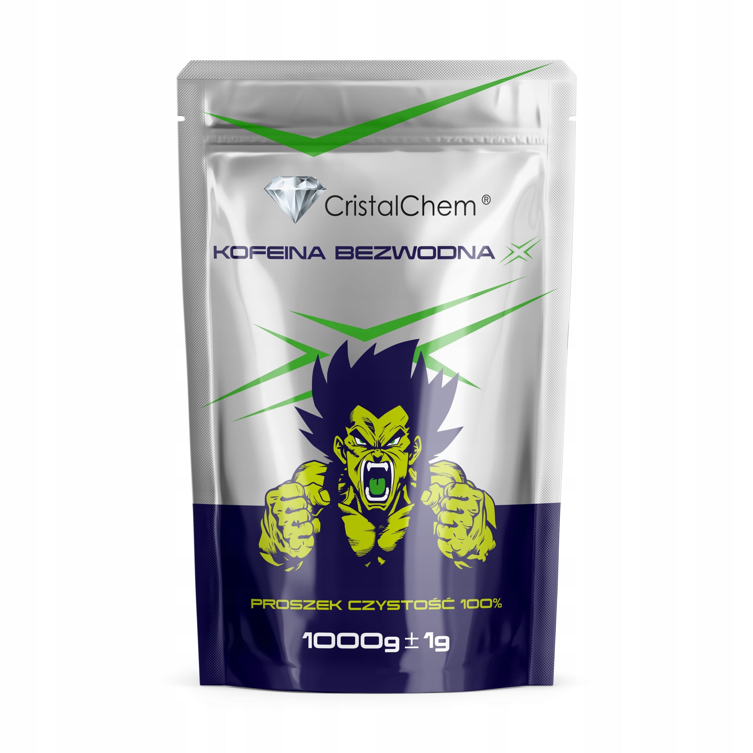 Kofein bezvodý X v prášku CristalChem 1000 g * Novinka *