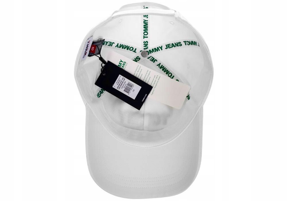 TOMMY HILFIGER CZAPKA Z DASZKIEM GRAPHIC CAP WHITE Wzór dominujący logo