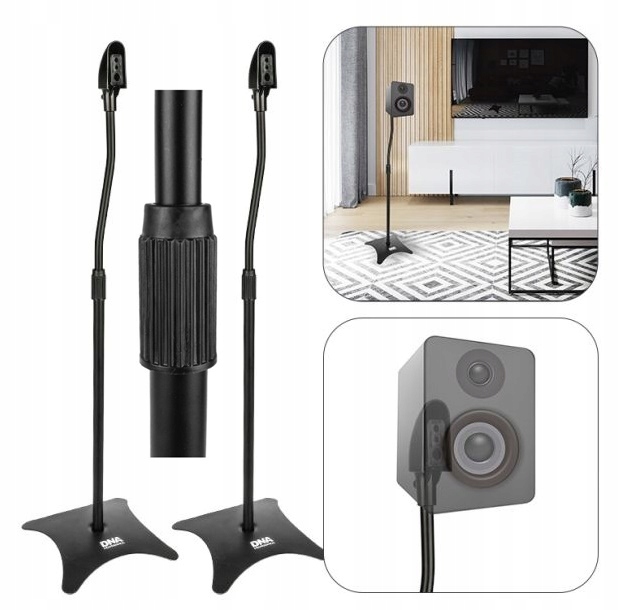 Sada 2 X Stativový Stojan Do Obývacího Pokoje Pod Reproduktory S Nastavitelnou Délkou 68-110 CM