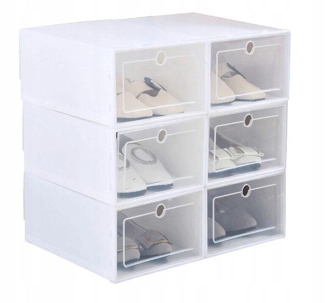 

6x Pudełko Pojemnik Na Buty Obuwie Organizer Klapa
