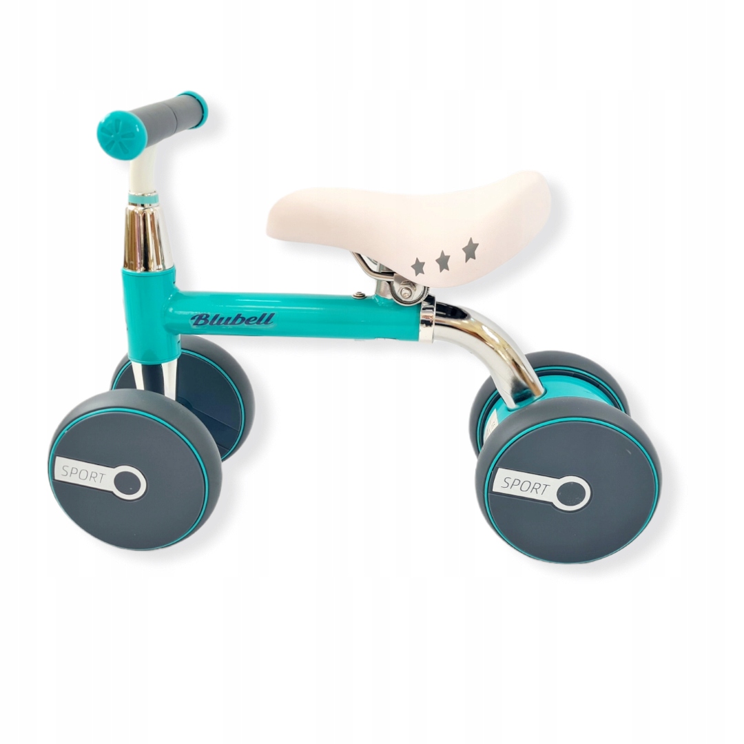 Pchacz Jeździk Rower Rowerek Biegowy Stalowy Chodzik 1001 Blue Miętowy