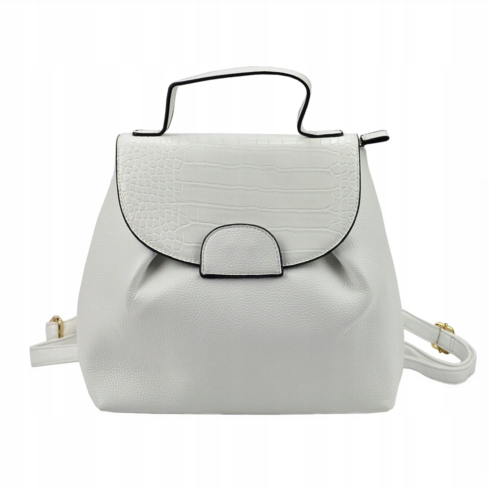 

Stylowy Modny Plecak Damski Z Eko Skóry biały