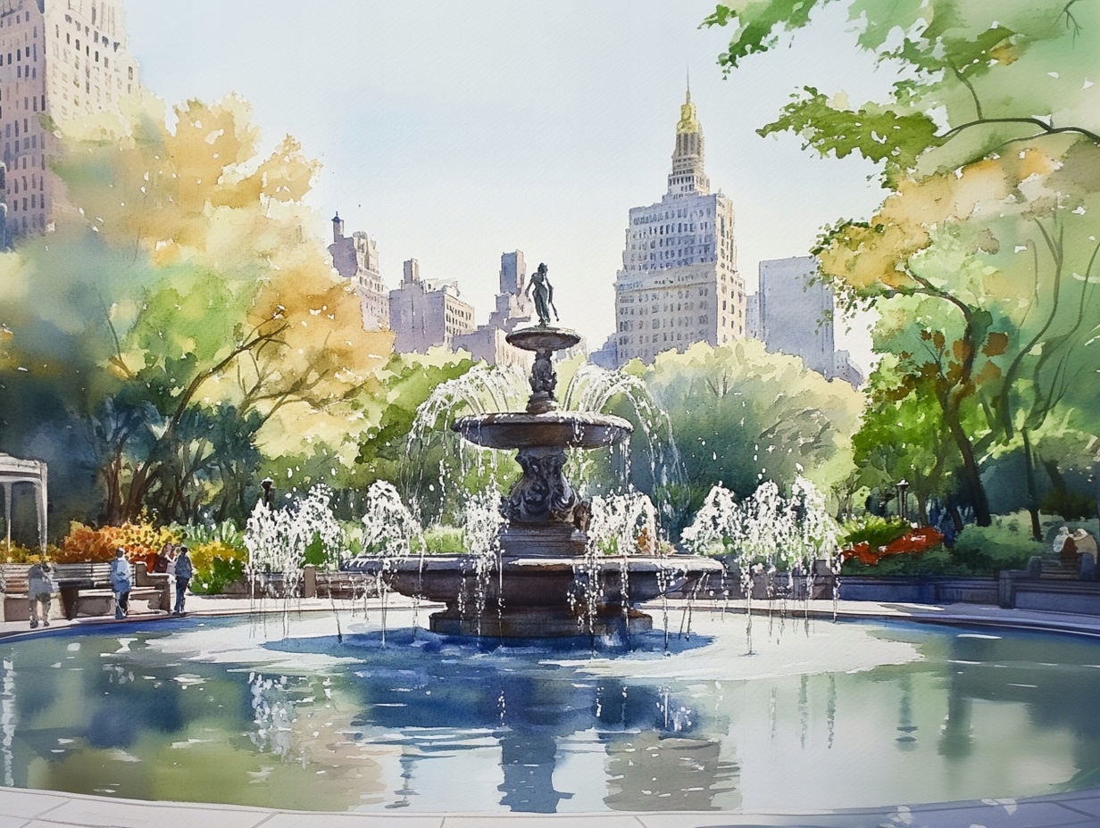 Obraz Na Plátně Canvas Město Nyc New York Central Park Fontána 80x60