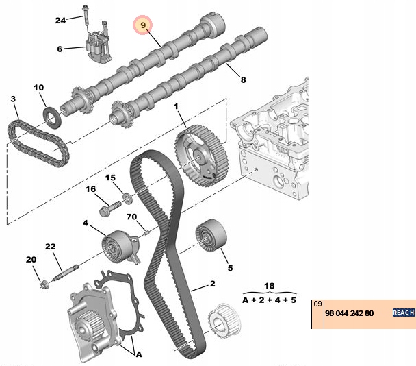 WAŁEK ROZRZĄDU WYD. PEUGEOT CITROEN 2.0 BLUEHDI Producent części Citroen OE
