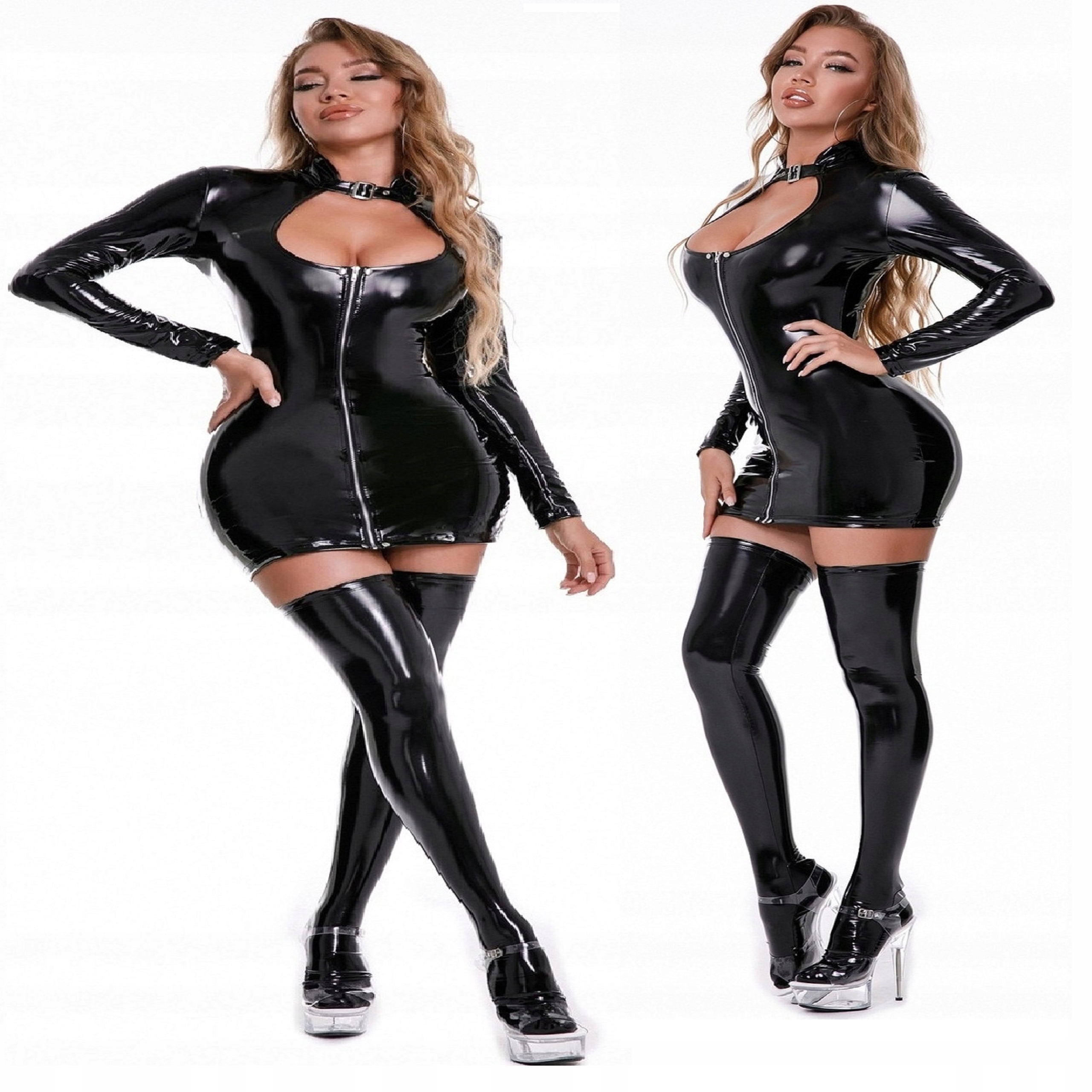 KOMPLET BIELIZNA CZARNA SUKIENKA DAMSKA MINI L