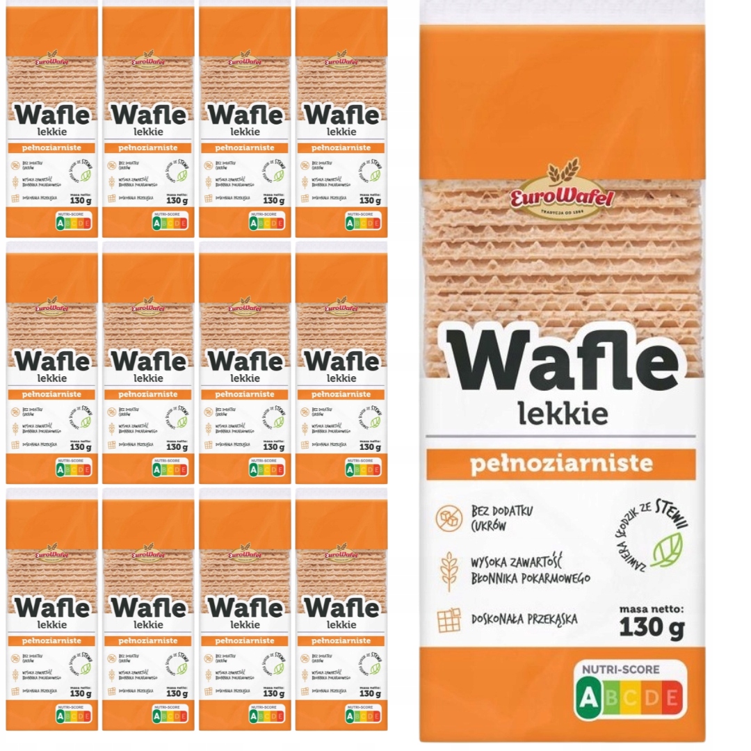 Levně Eurowafel Lehké celozrnné oplatky 130 g x 12 kusů