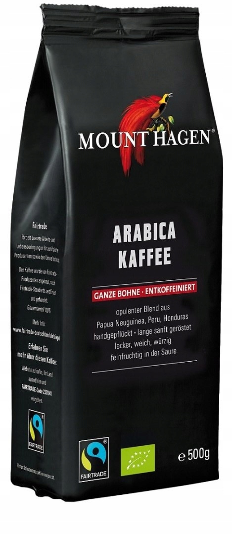 Káva Zrnková Bezkofeinová Arabica 100 % Fair Trade Bio 500 g Mount Hage