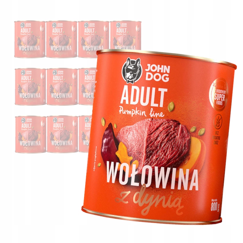 Levně John Dog Hovězí Maso S Dýní Vlhké Krmivo Pro Psy 12x800g