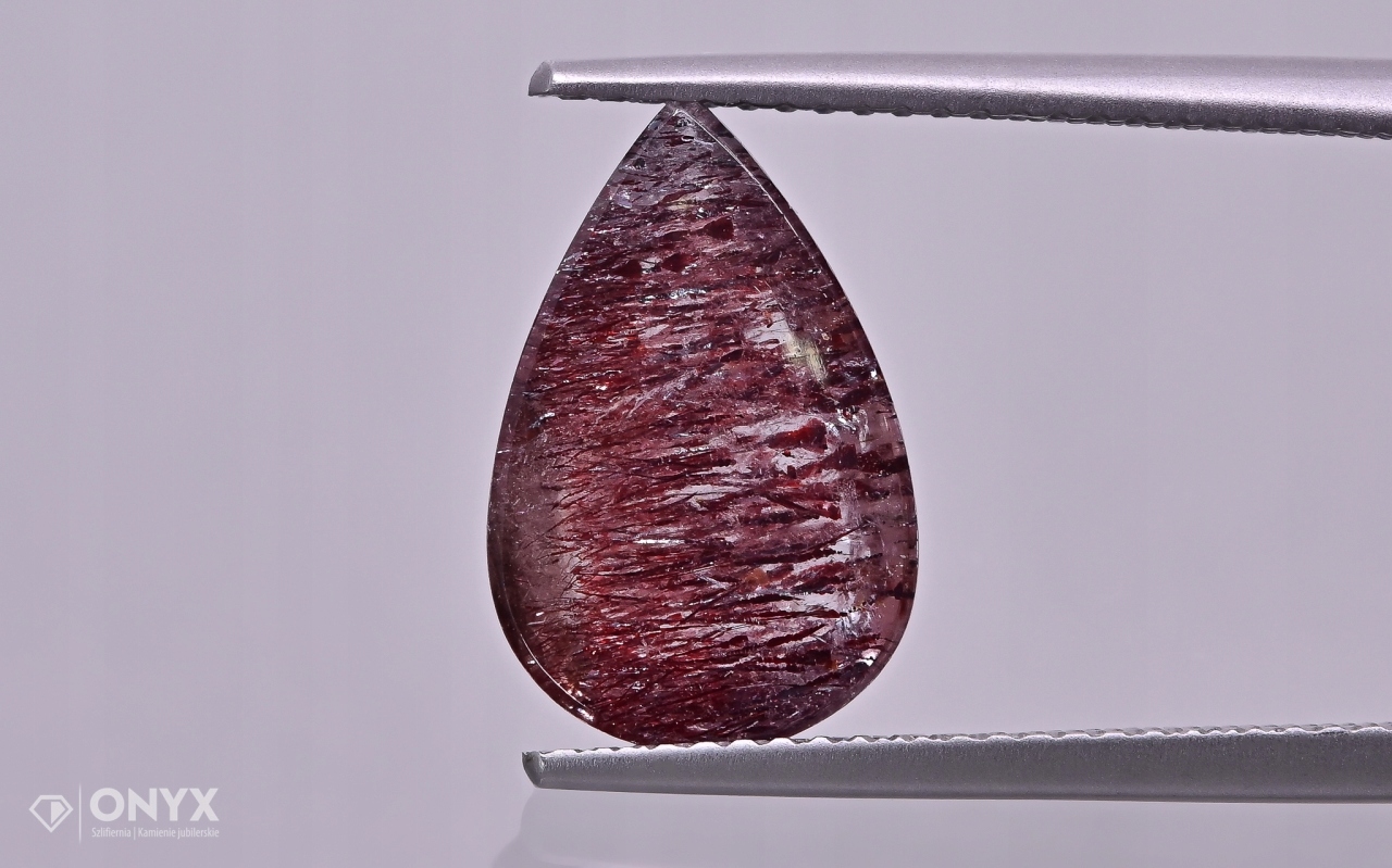 Jahodový křemen mělká slza 14,5x9,5 mm