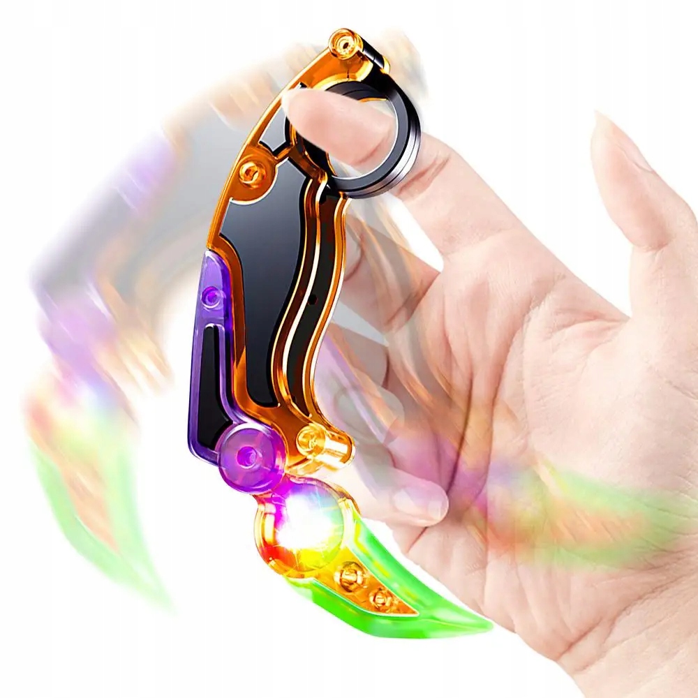 LED RAMBIT SPINNER nowość ŚWIECĄCY KARAMBIT fidget EAN (GTIN) 8888888888