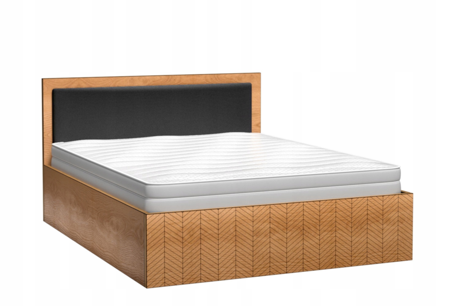 Moderní postel Monti 140 Cm do ložnice s jedličkou Dub Karamel
