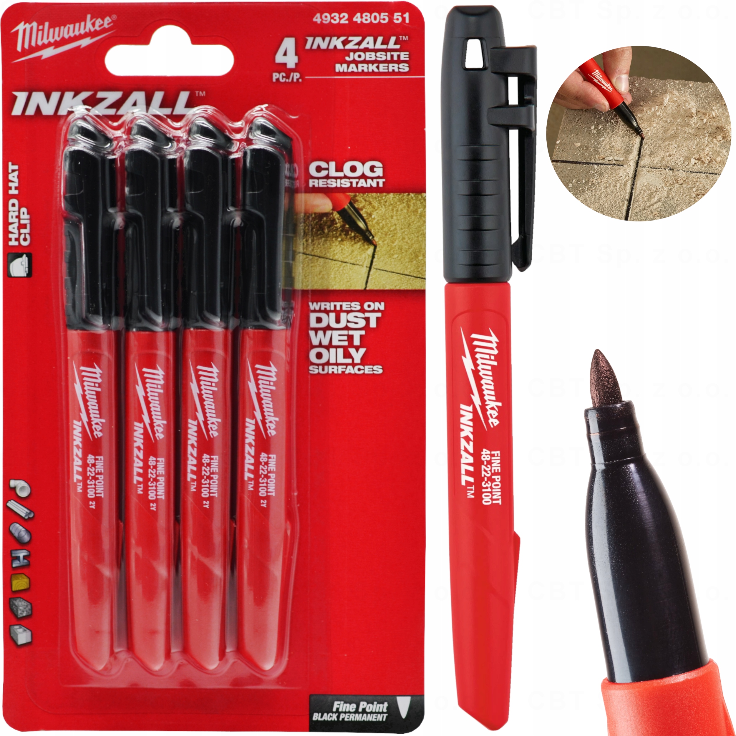 

Marker Wodoodporny Inkzall Czarny Zestaw 4SZT.
