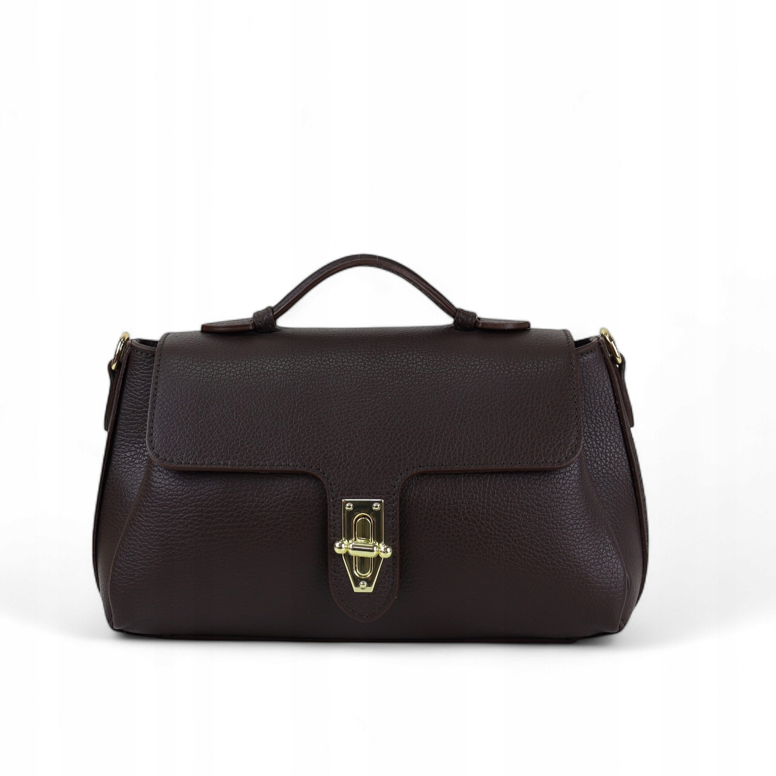 Dámská kožená kabelka Federica Čokoládová-Zl