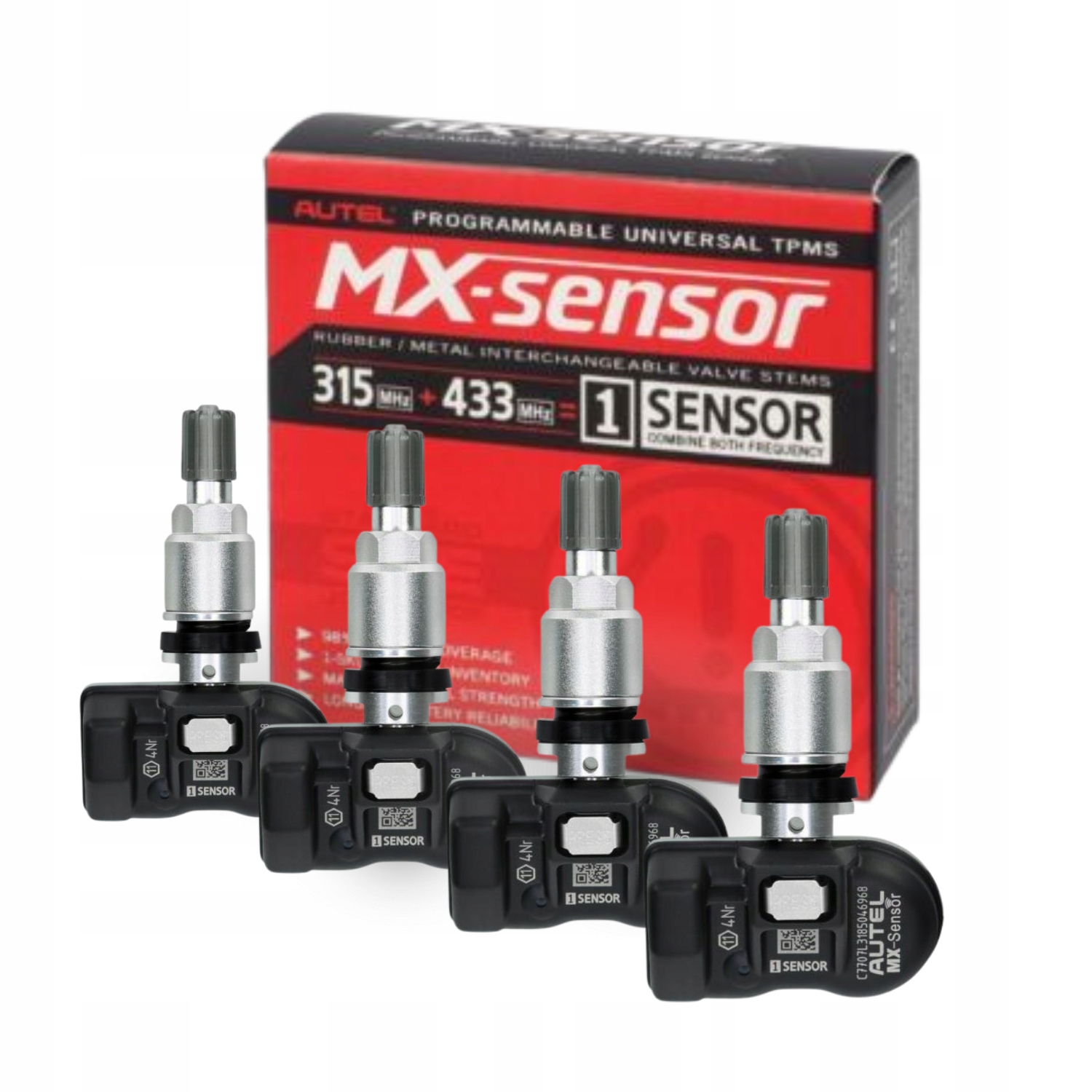 

Autel Europa Usa 433/315MHz czujnik Tpms alu 4 szt