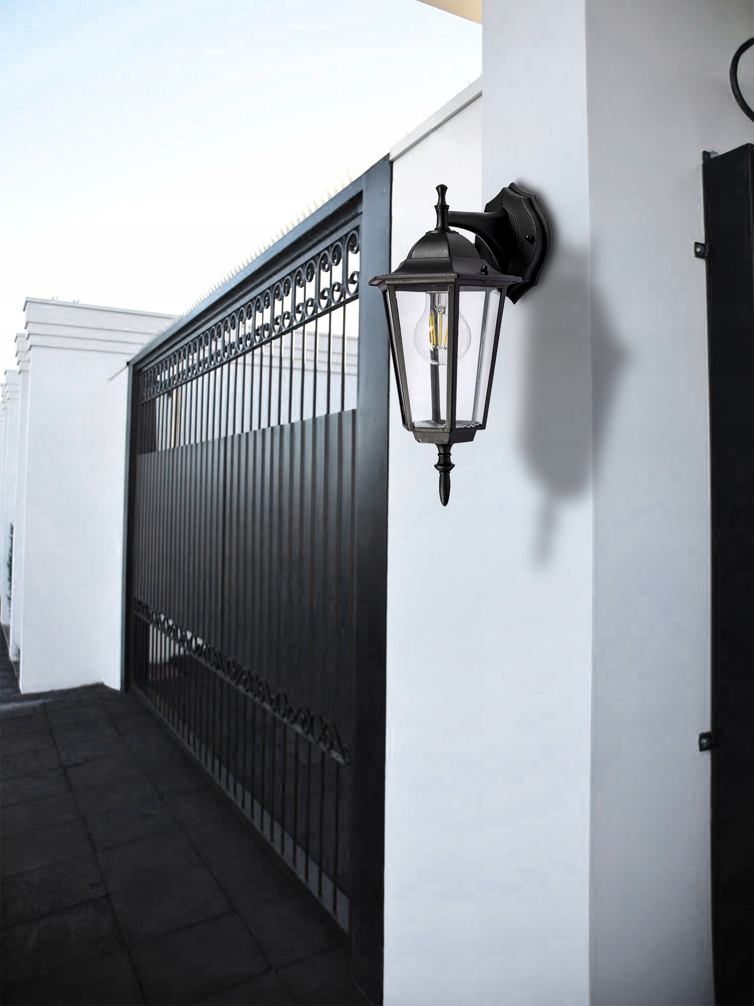 Lampa elewacyjna LED kinkiet ogrodowy LATARNIA E27 Kształt inny