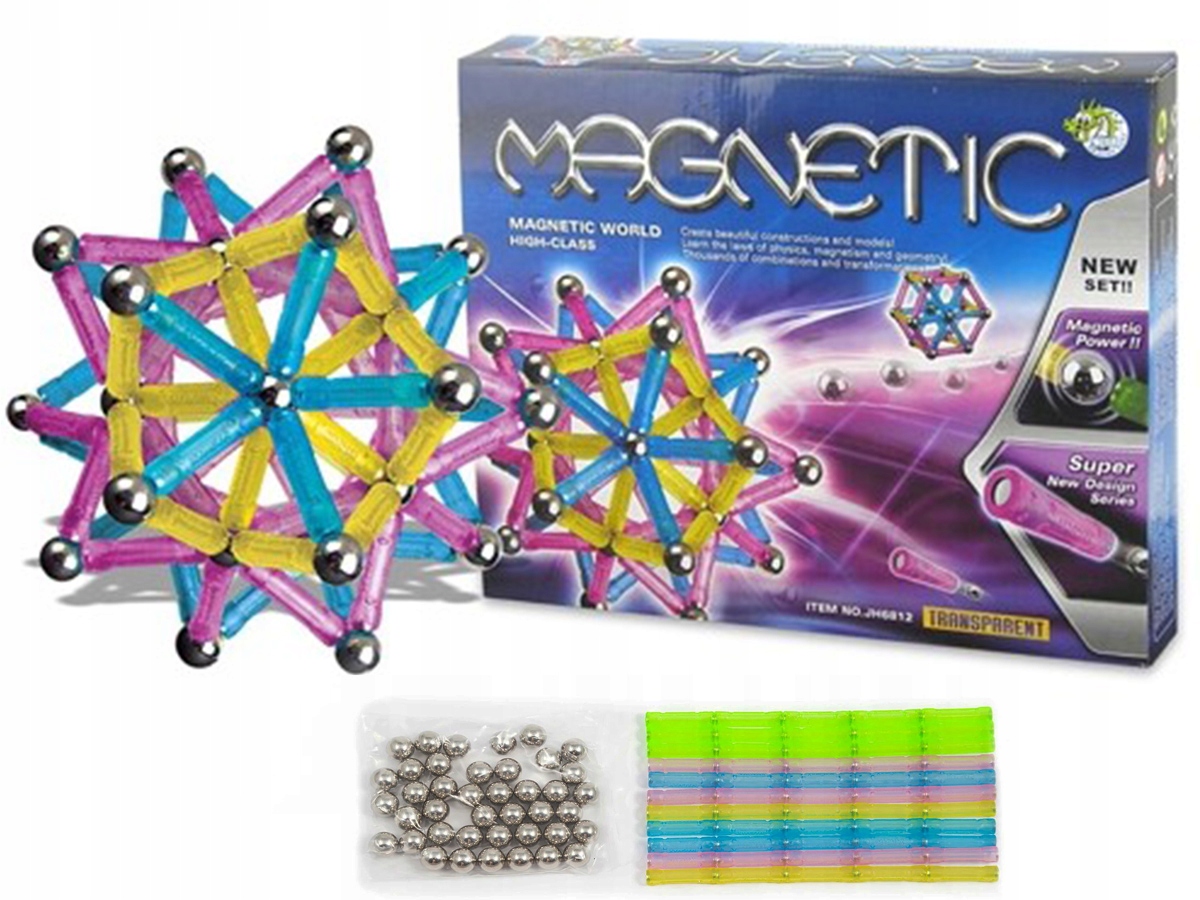 

Klocki Magnetyczne Konstrukcyjne Pastelowe 96el.