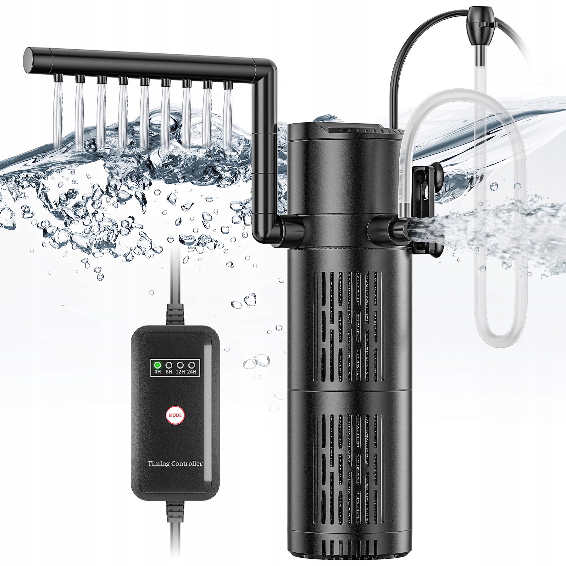 Levně 5V1 Biologický Vnitřní Filtr pro Akvárium do 300 l 800 l/h S Uv-c Lampou