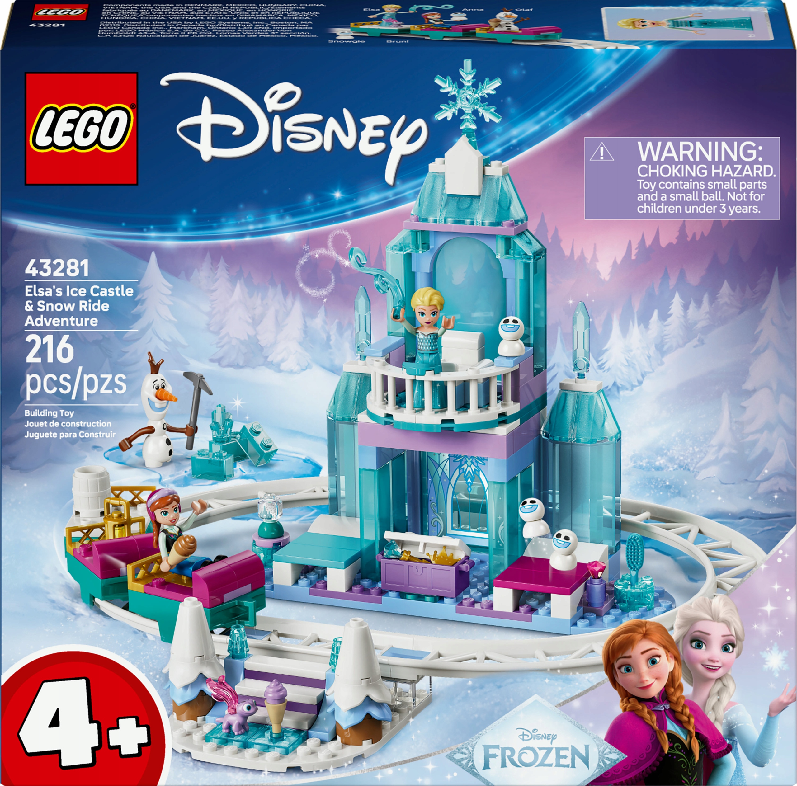 Lego Disney Kraina lodu Lodowy zamek Elzy i śnieżna przejażdżka 43281