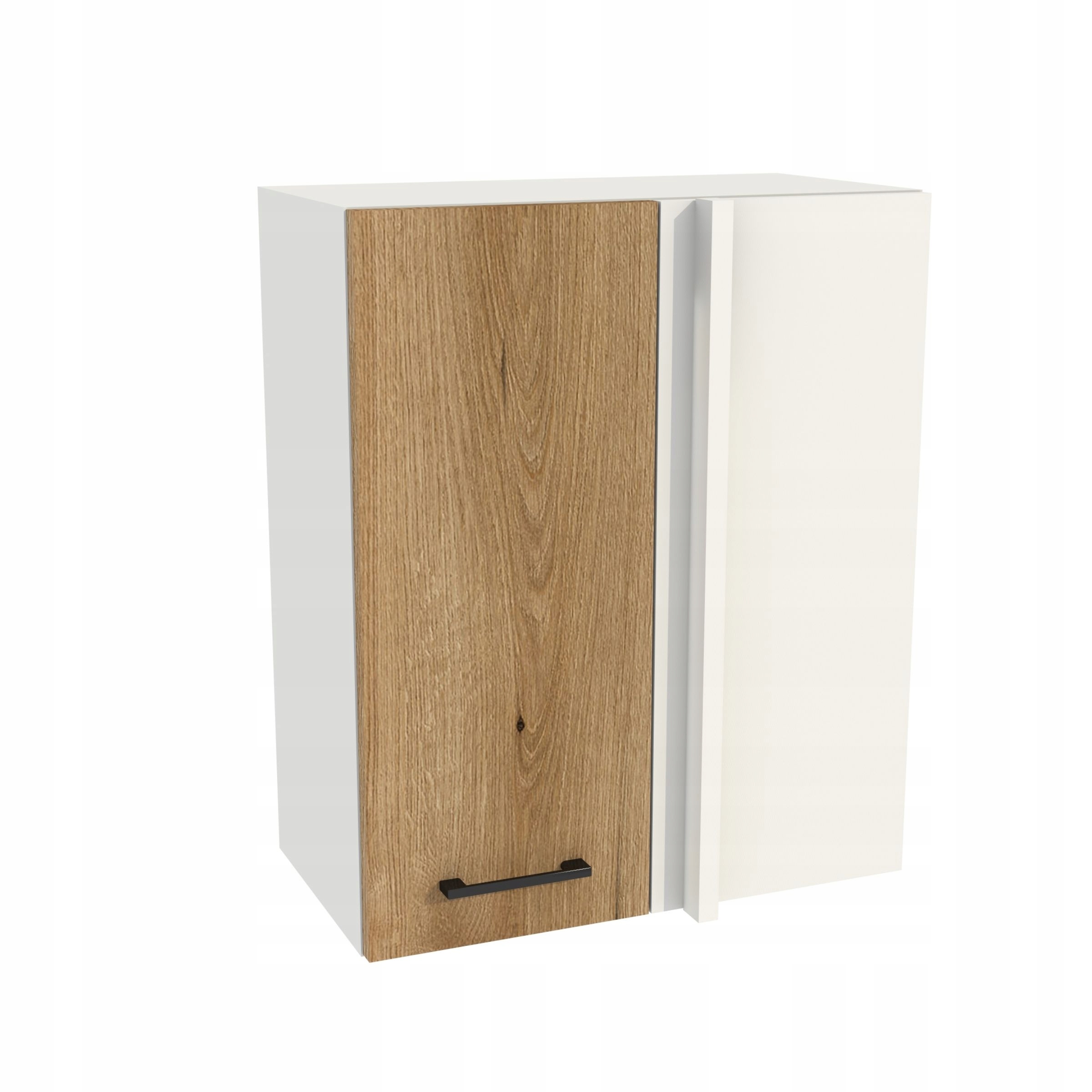 Horná rohová kuchynská skrinka 65/72 Capri korpus Biela predná časť Dub Evoke