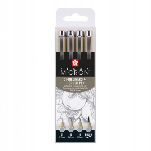 Sakura pigma micron light cool gray zestaw 4szt