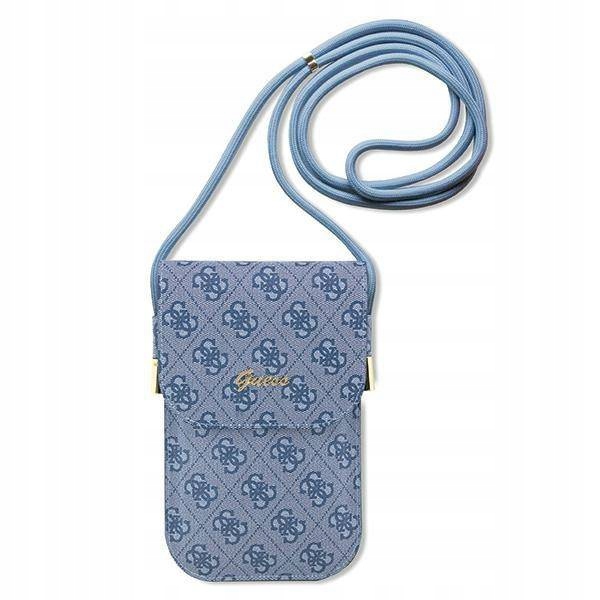 Pouzdro na telefon Kabelka Guess GUOWBP4SNSB modré 4G Metal Script Logo