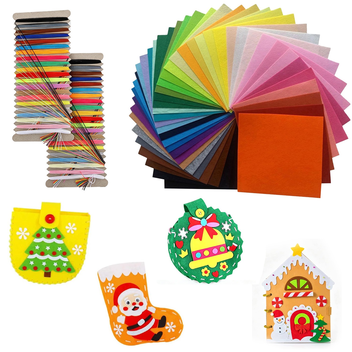 Plst Dekorativní Kreativní Sada 20X30 CM 1 MM 80 Ks Nití Na Šití, Měkká