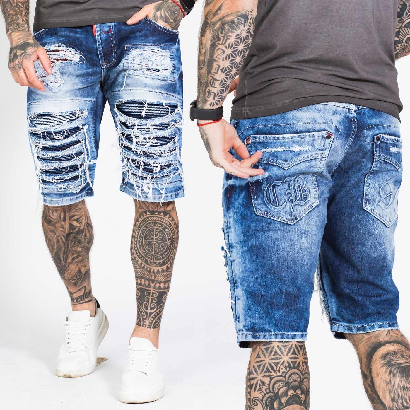 Kraťasy Cipo Baxx Džíny Přetíratelné Podšité Dírky