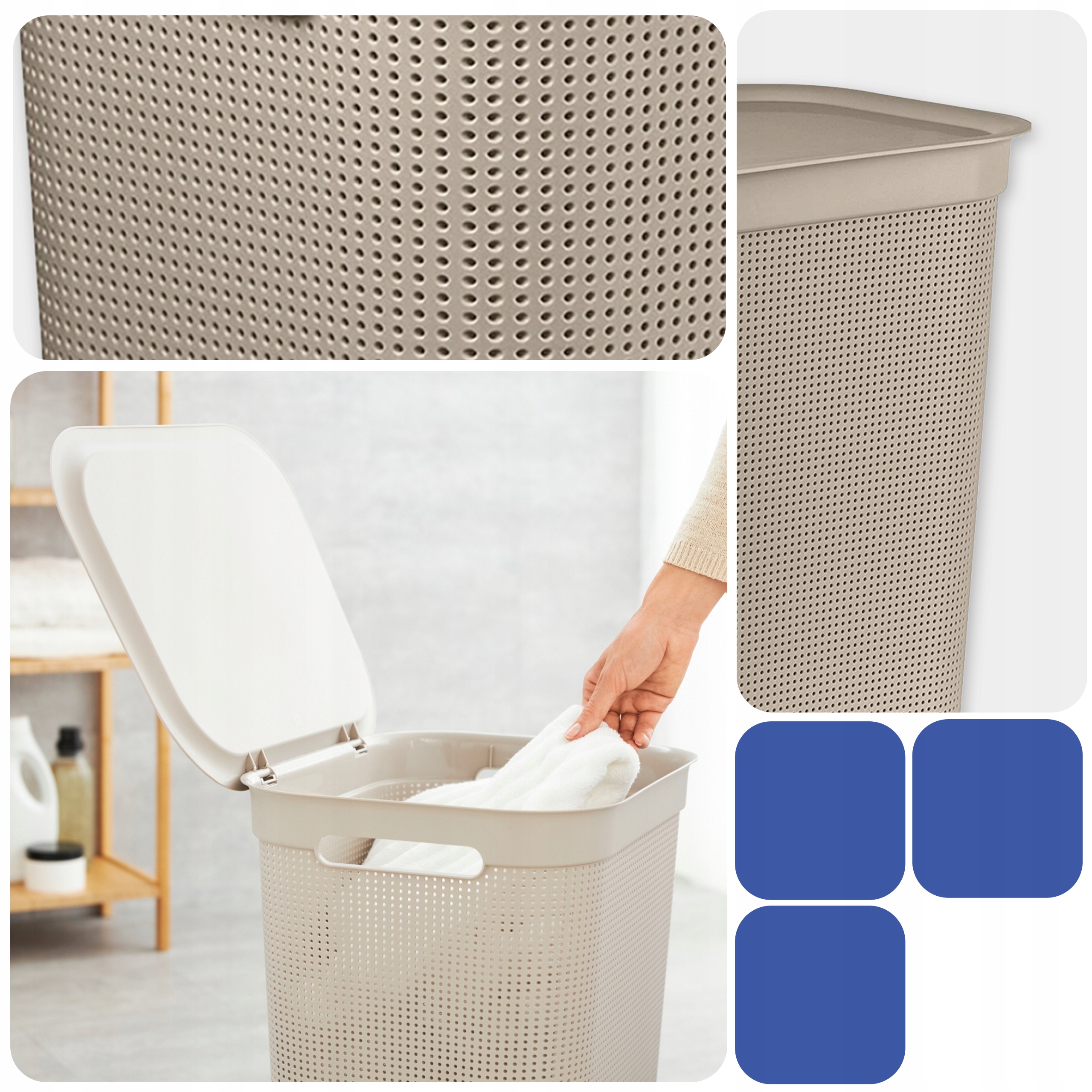 Kosz na pranie Rotho BRISEN 50l Kolor odcienie brązu i beżu