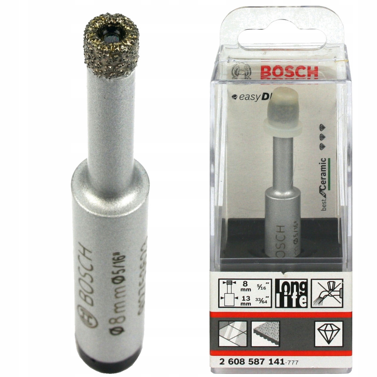 

Bosch Wiertło Diamentowe 8mm do twardej ceramiki
